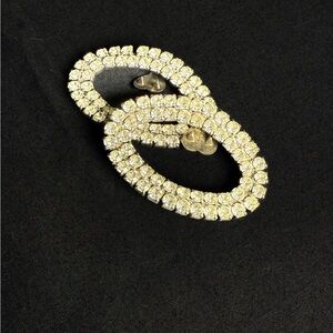 Elegant Gold Crystal Hoop Earrings